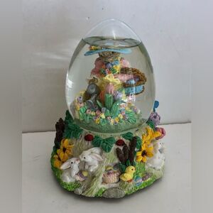 MUSICAL BOX WATER EGGS EASTER MERCURIES US.A.1994 BUNNY 6" HIGH